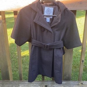 BB Dakota Wool Tweed Dbl Breasted Belted Jacket